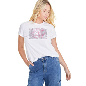On 34th Women's Large White NYC Graphic Casual T-Shirt NWT